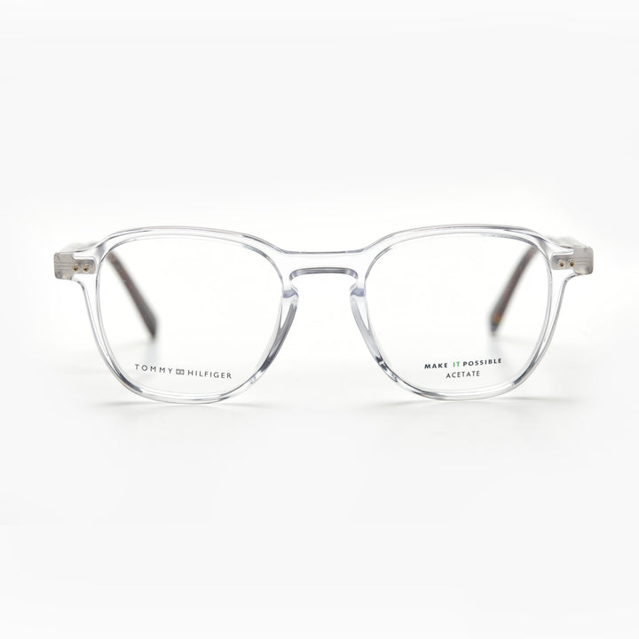 Tommy Hilfiger 2070 – Transparent & Havane Rectangulaire (Homme)