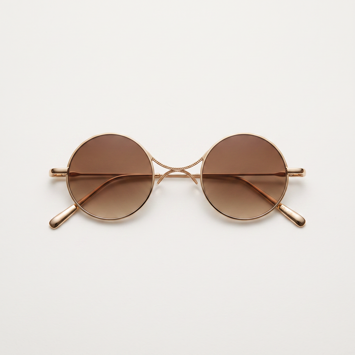 Créateur – Lunettes de Soleil Rondes en Métal