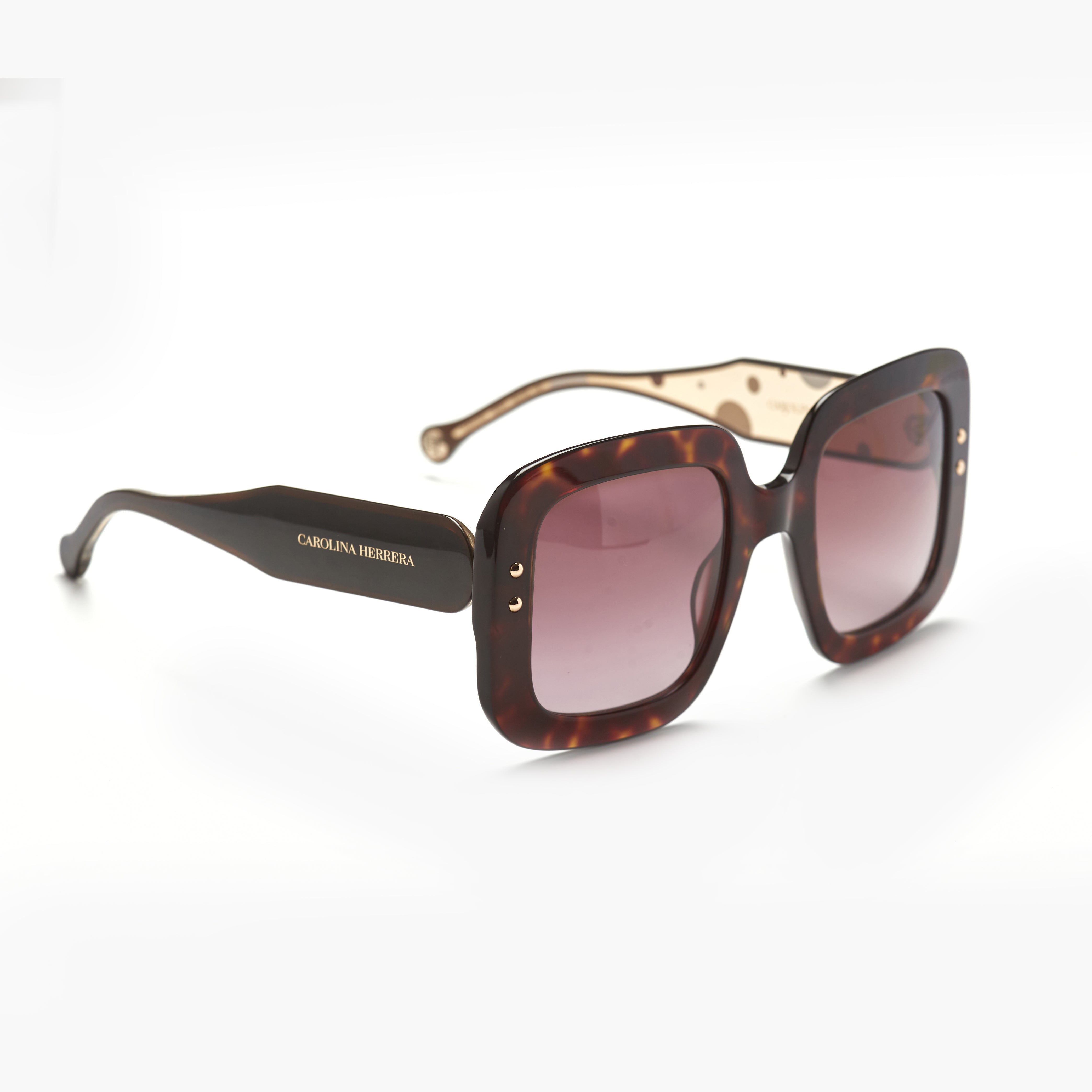 Carolina Herrera 0010/S – Havane Carrée & Verres Marron Dégradé (Femme)