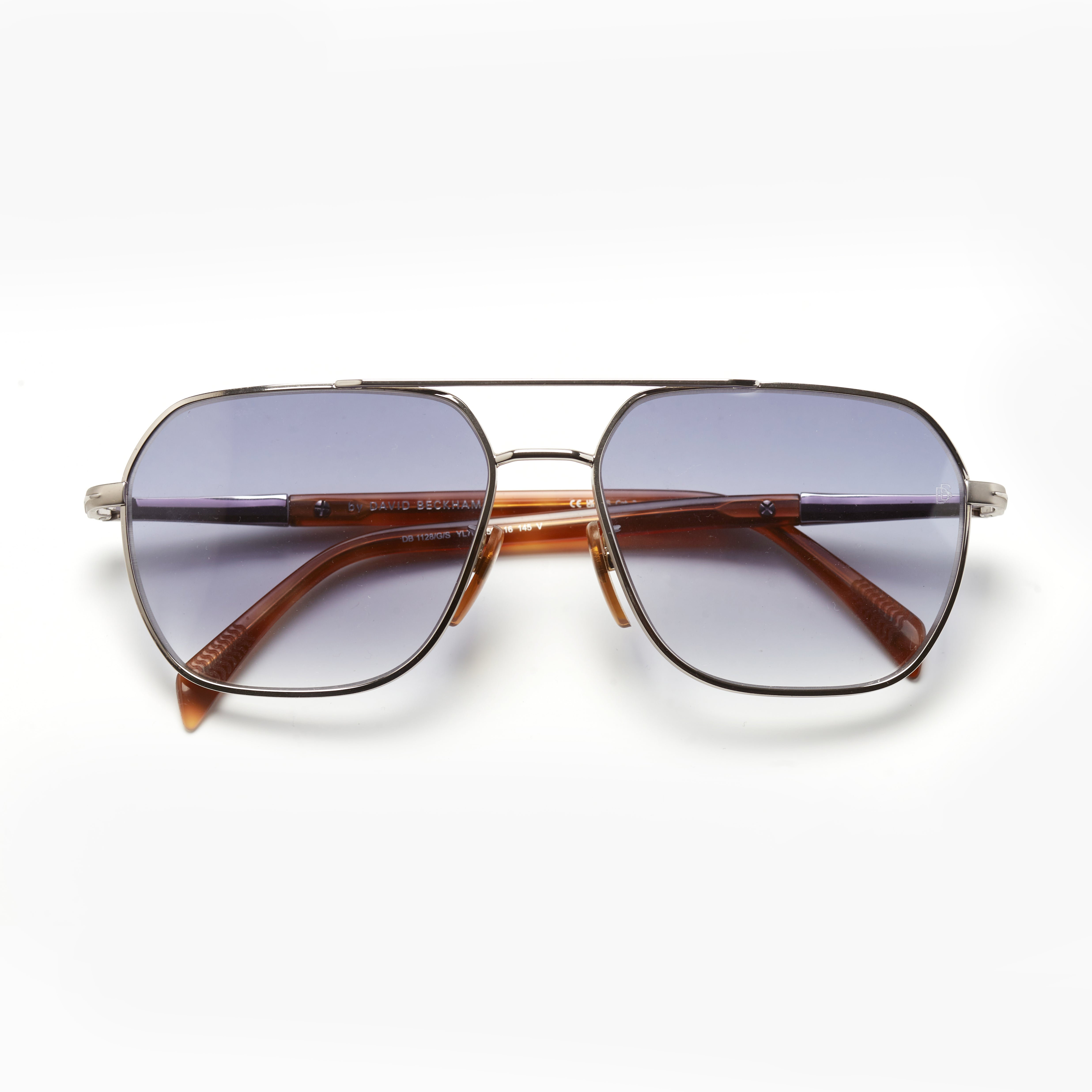 David Beckham 1128/G/S – Argent & Havane Métal (Homme)