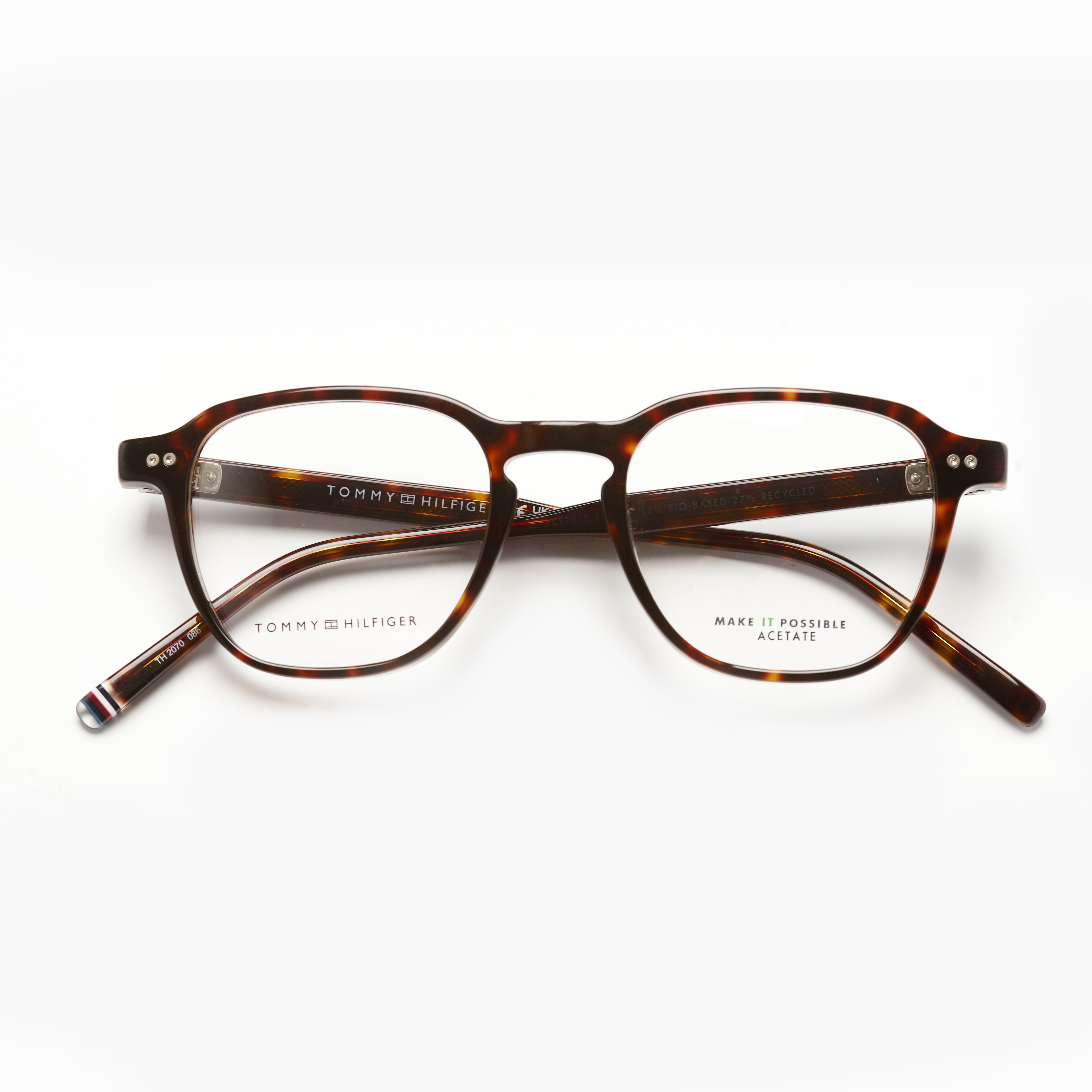 Tommy Hilfiger 2070 – Havane Rectangulaire Acétate (Homme)