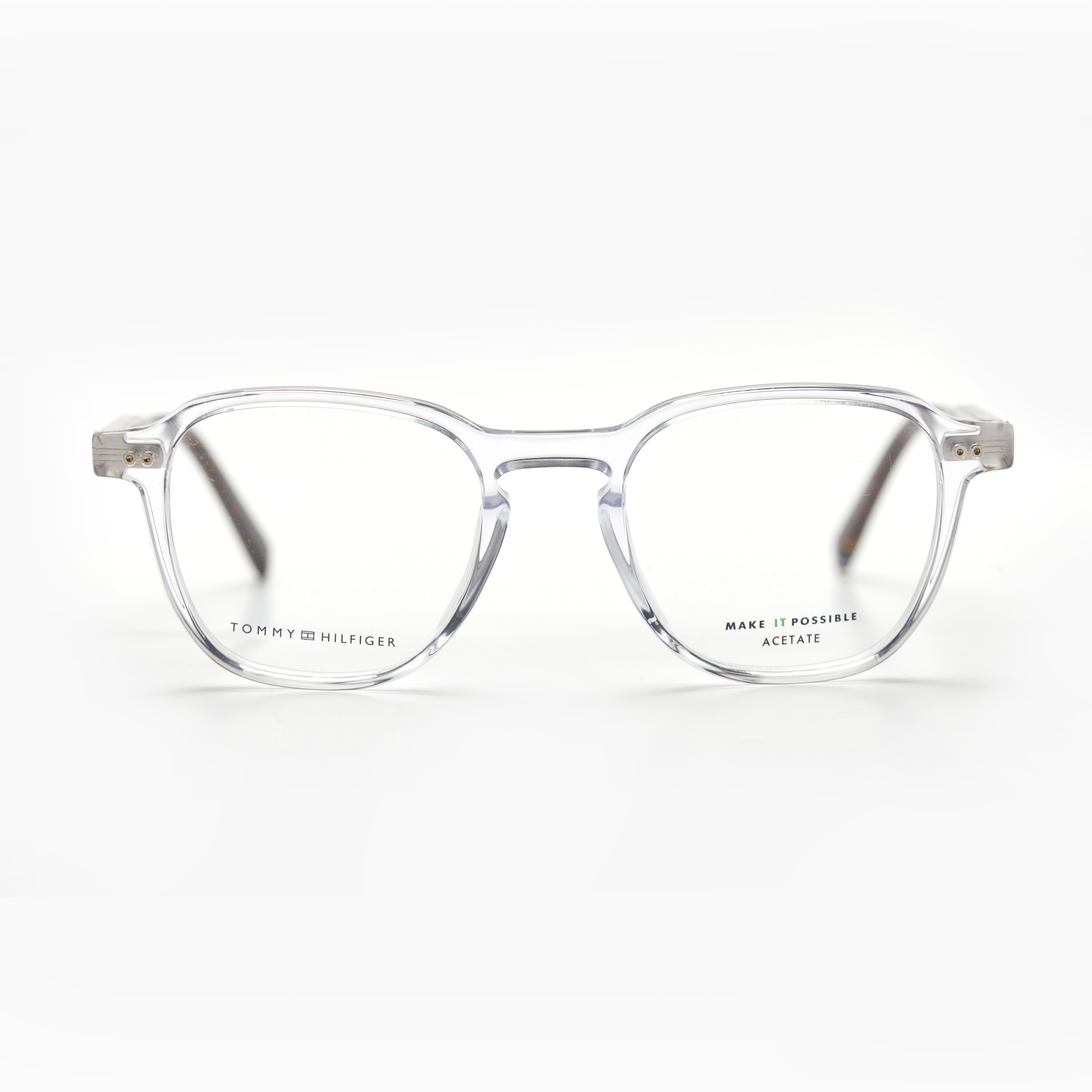 Tommy Hilfiger 2070 – Transparent & Havane Rectangulaire (Homme)