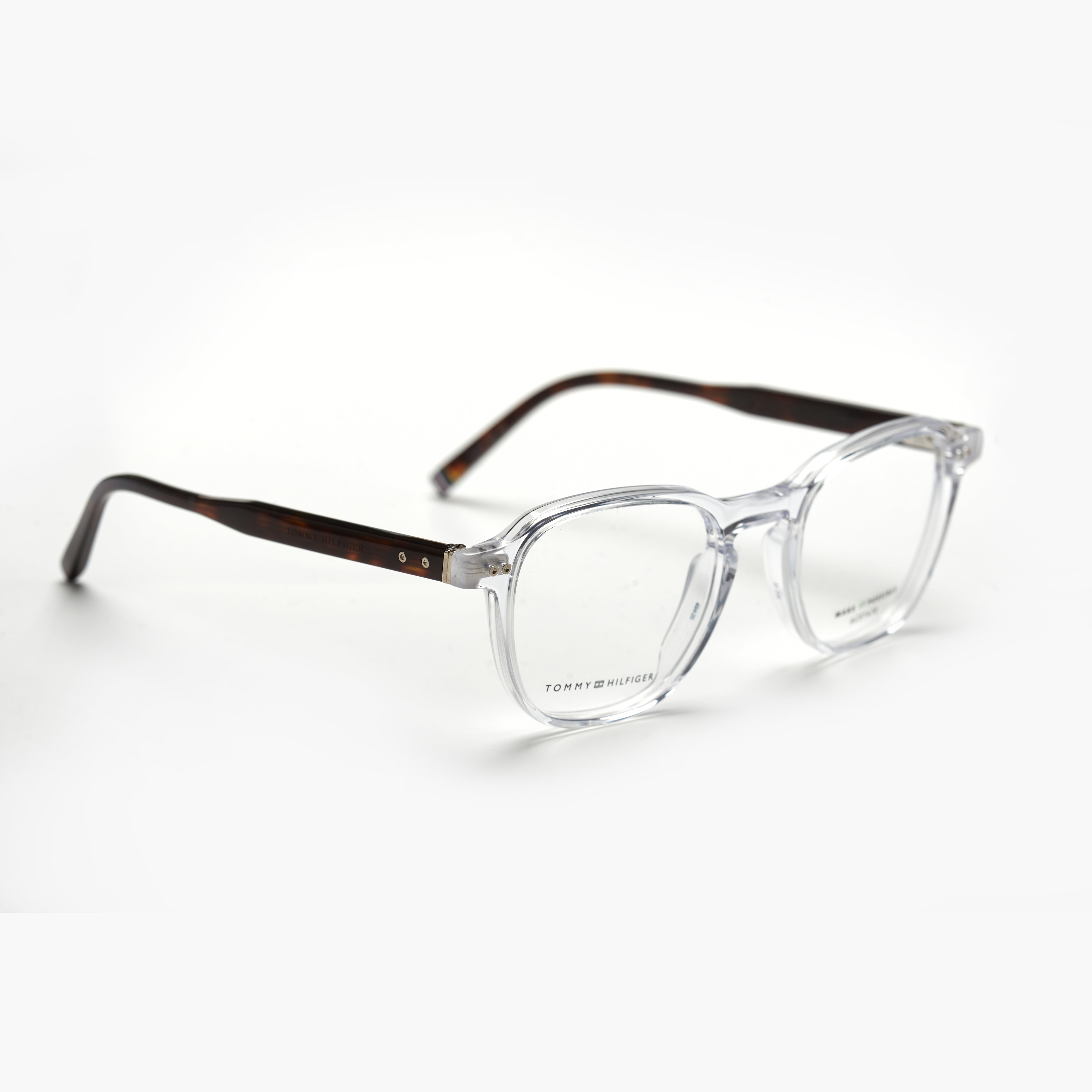 Tommy Hilfiger 2070 – Transparent & Havane Rectangulaire (Homme)