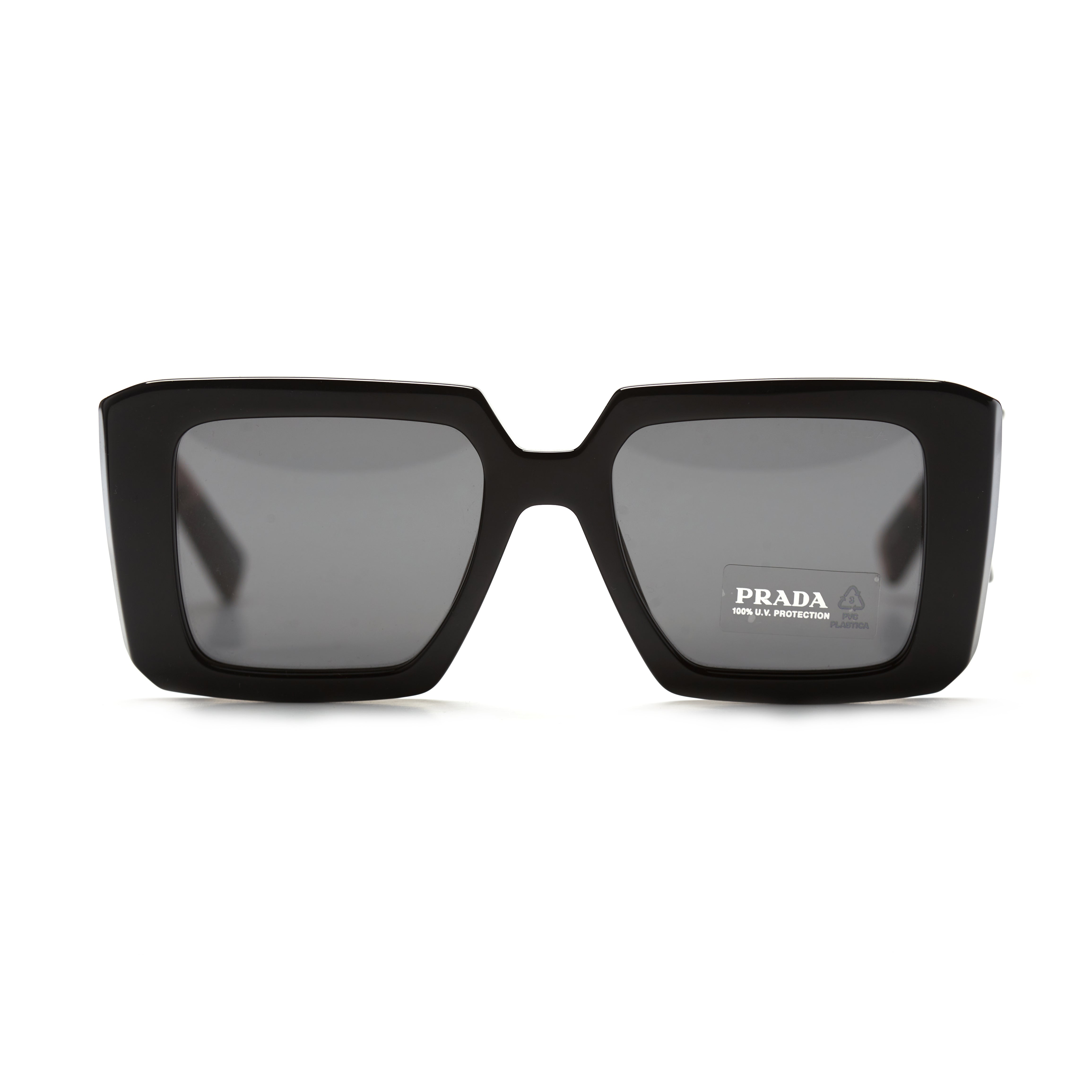 Prada 23Y – Noir Rectangle Acétate (Femme)