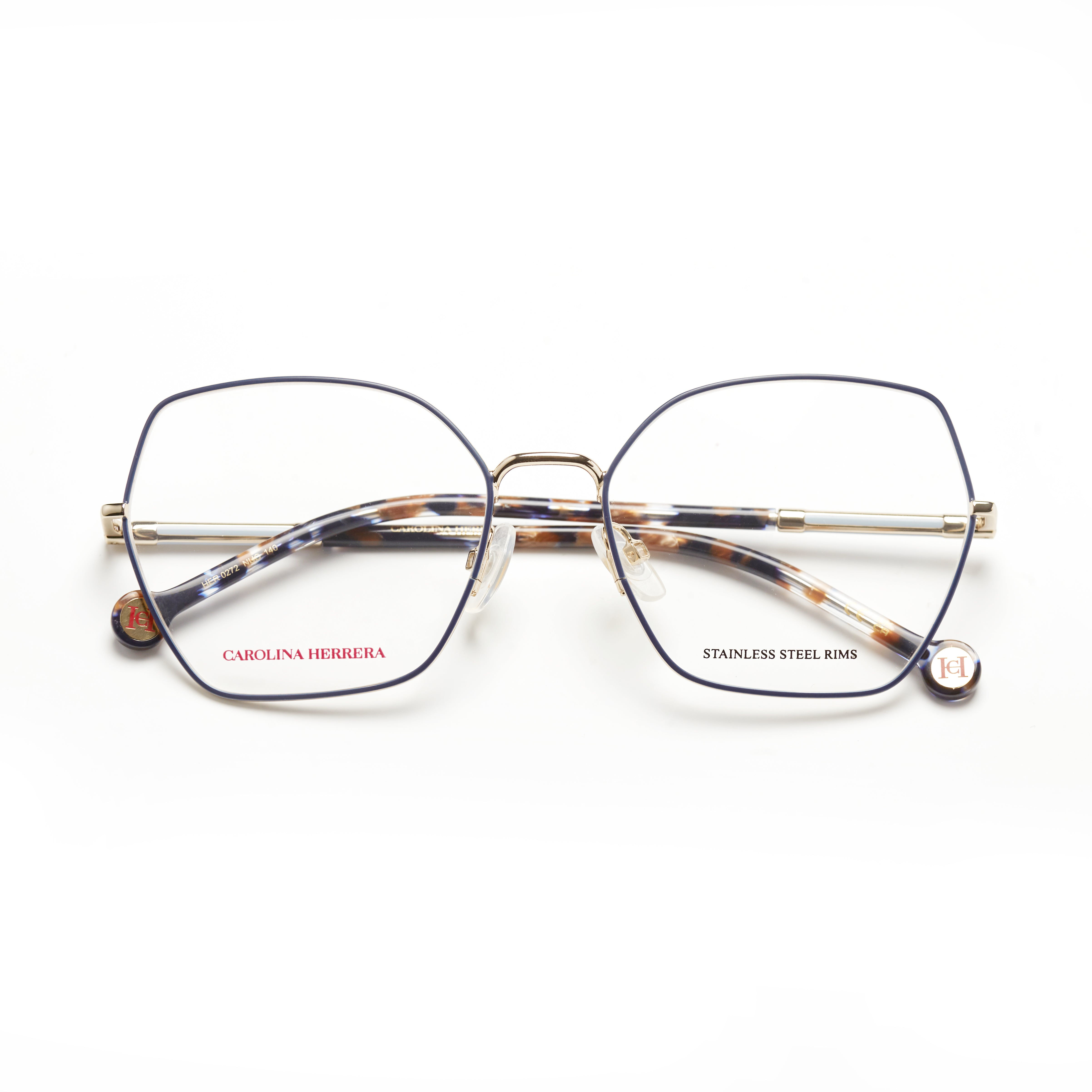 Carolina Herrera 0272 – Bleu Mat & Doré Métal (Femme)