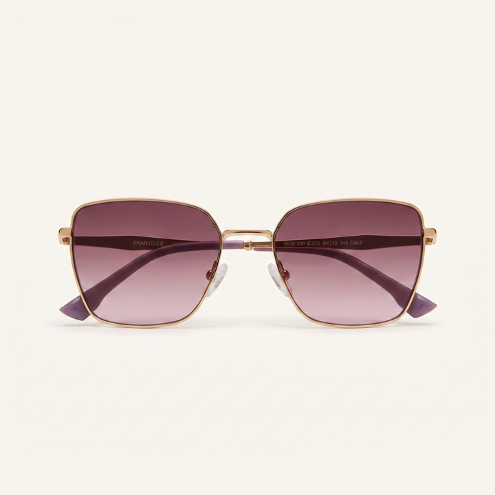 HARLETT – Lunettes de Soleil Géométriques en Métal – MOD-390