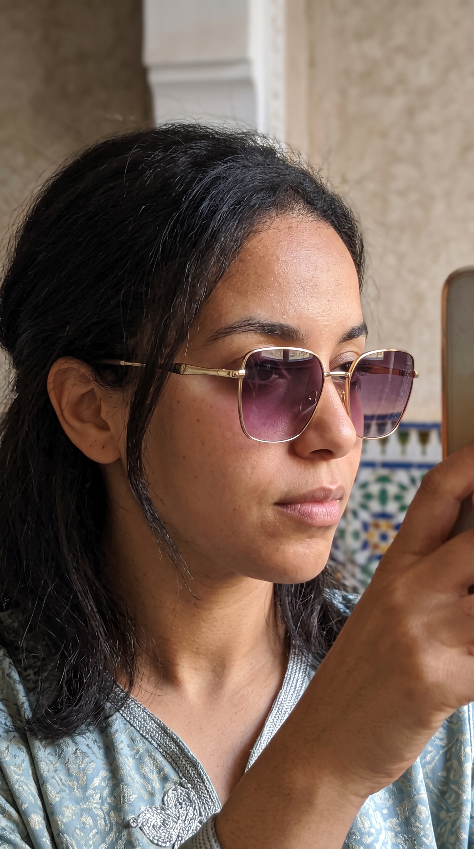 HARLETT – Lunettes de Soleil Géométriques en Métal – MOD-390