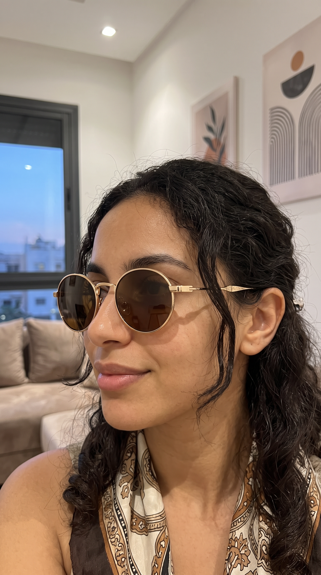 Créateur – Lunettes de Soleil Ovales en Métal – AP3030 C1